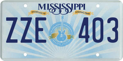 MS license plate ZZE403