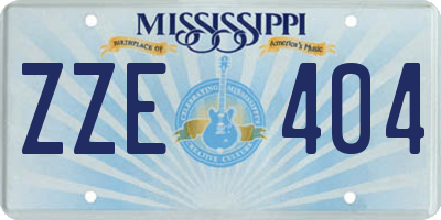 MS license plate ZZE404
