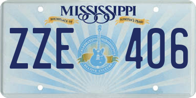 MS license plate ZZE406