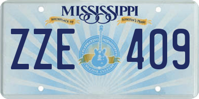 MS license plate ZZE409