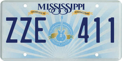 MS license plate ZZE411