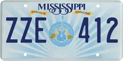 MS license plate ZZE412