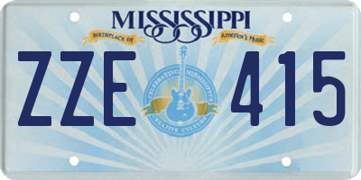 MS license plate ZZE415
