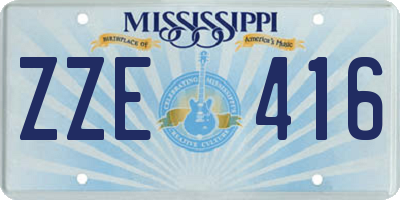 MS license plate ZZE416