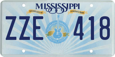 MS license plate ZZE418