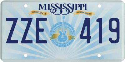 MS license plate ZZE419