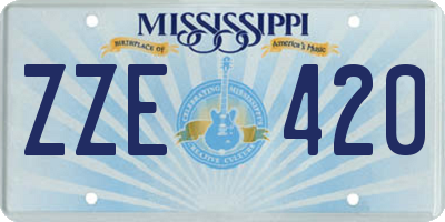 MS license plate ZZE420