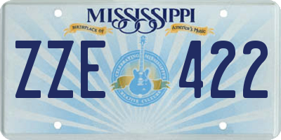 MS license plate ZZE422