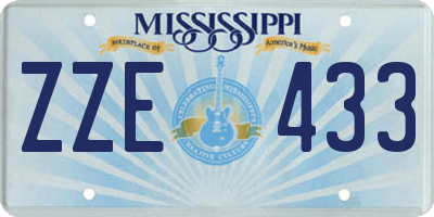 MS license plate ZZE433