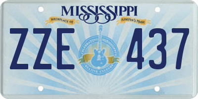 MS license plate ZZE437