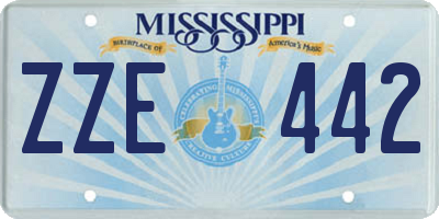 MS license plate ZZE442