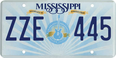 MS license plate ZZE445