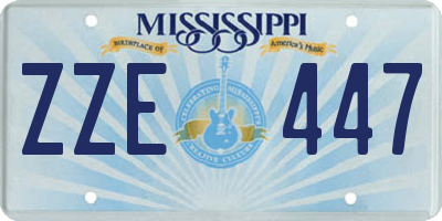 MS license plate ZZE447