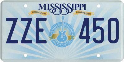 MS license plate ZZE450