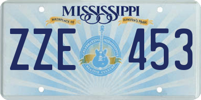 MS license plate ZZE453