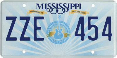 MS license plate ZZE454