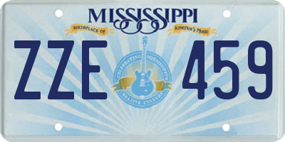 MS license plate ZZE459