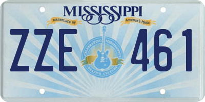 MS license plate ZZE461