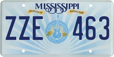 MS license plate ZZE463