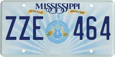 MS license plate ZZE464