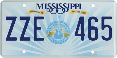 MS license plate ZZE465