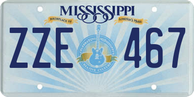 MS license plate ZZE467