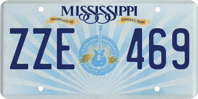 MS license plate ZZE469