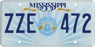 MS license plate ZZE472