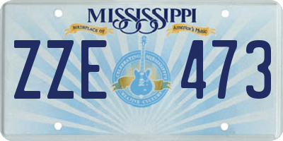 MS license plate ZZE473