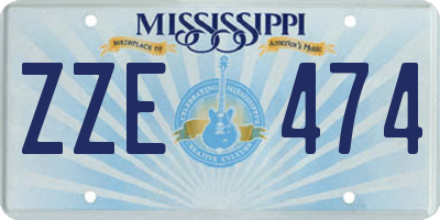 MS license plate ZZE474