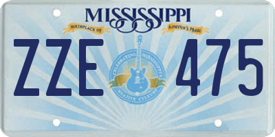 MS license plate ZZE475