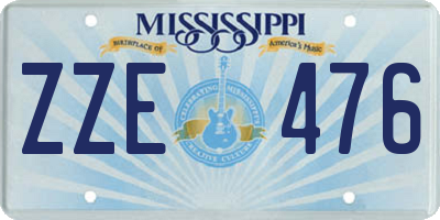 MS license plate ZZE476