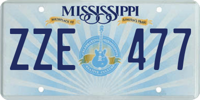 MS license plate ZZE477