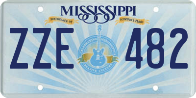 MS license plate ZZE482