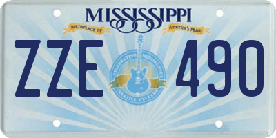 MS license plate ZZE490