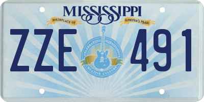 MS license plate ZZE491