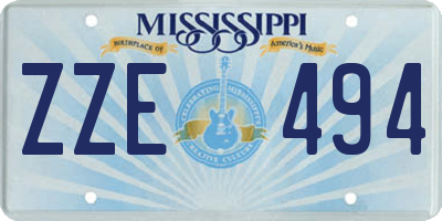 MS license plate ZZE494