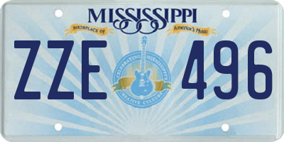 MS license plate ZZE496