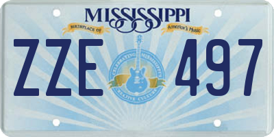 MS license plate ZZE497