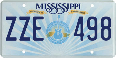 MS license plate ZZE498