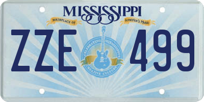MS license plate ZZE499