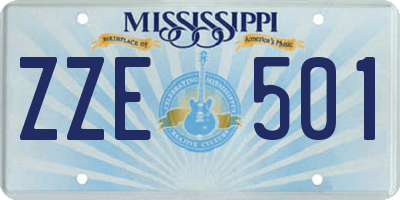 MS license plate ZZE501