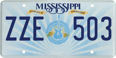 MS license plate ZZE503