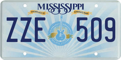 MS license plate ZZE509