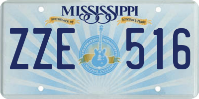 MS license plate ZZE516