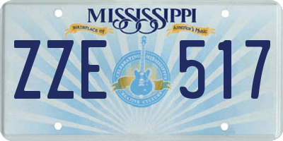 MS license plate ZZE517
