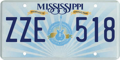 MS license plate ZZE518