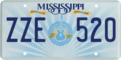 MS license plate ZZE520