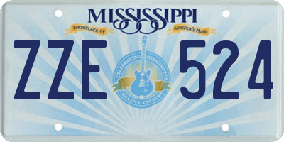 MS license plate ZZE524