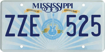 MS license plate ZZE525